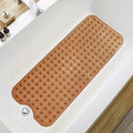 TEESHLY Bathtub Mats for Shower Tub, Extra Long Non-Slip 39 x 16 Inch Bath Mat with Drain Holes and Suction Cups, BathMat for Bathroom with Machine Washable (Clear Brown) - color: Clear Brown