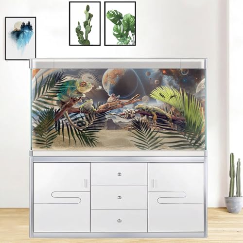 24X16IN Cosmic Spaceterrarium Background, Cool Parallel Space Themed Aquarium Reptile Habitat Background, Aquarium Background with 10EVA Double-Sided Tape - color: space02, size: 24X16in/60X40cm