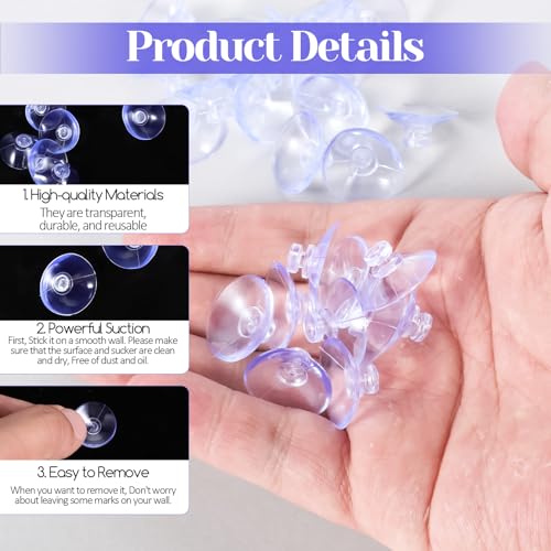 simarro 30Pcs Small Suction Cup, 2cm Glass Suction Without Hooks Extra Strong Adhesive Mini Suction for Home Kitchen Bathroom Wall Door Glass Window Car Shade