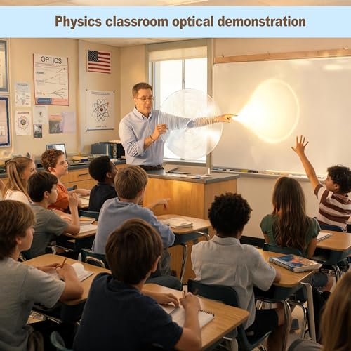 Fresnel Lens, Diameter 200mm (7.9''), Focal Length 100mm, Acrylic Lens (not Glass), for Physics Classroom, Solar Heating, Magnifiying. (Focal Length 100mm) - size: Focal Length 100mm