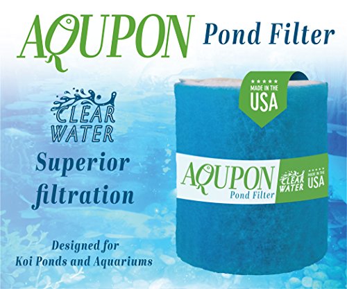 Koi Pond Filter Media Pad - Cut to Fit Roll (Dye-Free/Blue Bonded) - 1.25 Inch Thickness (10 ft, Blue) - color: Blue, size: 10 ft