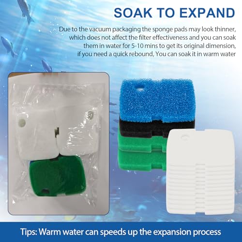 Replacement Canister Filter Pads Replacement for Cascade 700/1000 CCF2UL/CCF3UL Generic Aquarium Floss Media, 4 pcs of sponge bio filter pads (1xCoarse, 2xMedium, 1xFine), 12 pcs of white floss pads