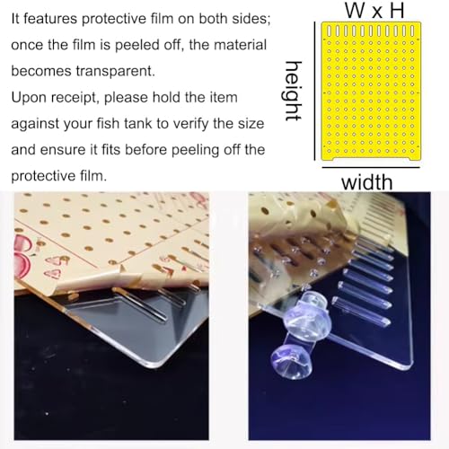 Rygcrud Aquarium Divider – 5mm Thick Transparent Acrylic Panel with Suction Cups, Fish Tank Isolation Board Partition for Divide Space(33x70cm) - size: 33x70cm