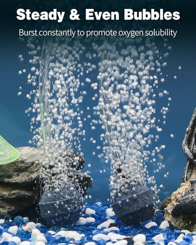 Pawfly Aquarium 1.2 Inch Air Stone Ball Bubble Diffuser Release Tool for Air Pumps Fish Tanks Small Buckets and Koi Ponds, 6 Pack - size: 1.2 Inch