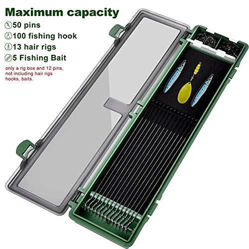 Carp Fishing Hook Storage Box, Carp Rig Box Stiff Hair Rig Board with 12pcs Pins, Carp Fishing Rig Container for Carp Fishing Accessories - style: Style 2