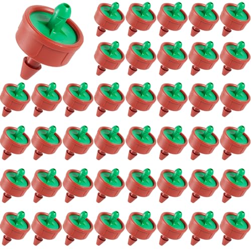 60Pcs 0.25 GPH Pressure Compensating Irrigation Spot Drippers,Constant Flow Barb Outlet Watering Dripper Emitters Heads Parts for 1/4 Inch Watering Tubing Line for Garden Pots Plant Irrigation Systems - color: 0.25 GPH 60PCS