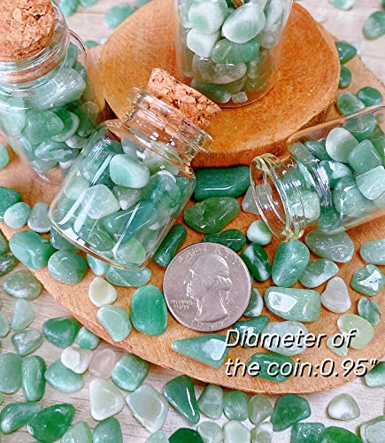 Green Aventurine Crystal Polished Rocks 0.3-0.4" Tumbled Stones Chips Stone Crushed Quartz Natural Gem Home Decoration Aquarium Plants Cacti Vase Filler Landscape Bottom Ornament 0.6lb 250G - color: Green Aventurine, size: 0.55 Pound