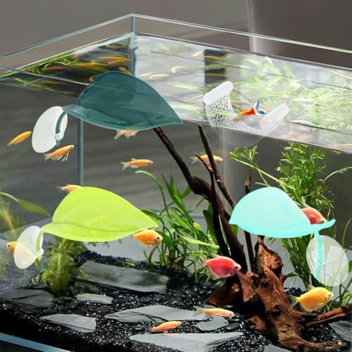 PUXING Bettas Fish Hammock Aquarium Floating Bettas Fish Skins with 3pcs Bett-a Fis-h Leaf Pad Floating Bett-a Hide & Shrimp Cave Hiding Feeding(Color:White) - color: White