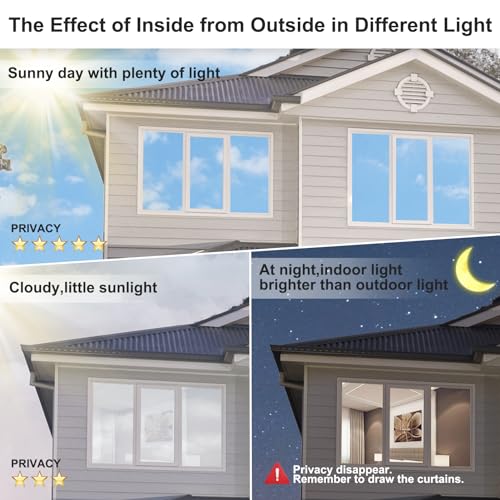 MAGIDEKOR Window Privacy Film One Way, Reflective Mirror Window Film Daytime Privacy, UV Sun Blocking Heat Control Static Cling, Window Tint for Home Office - 17.5 Inch X 16.4 Feet - color: One Way - Blue, size: 17.5 Inch X 16.4 Feet