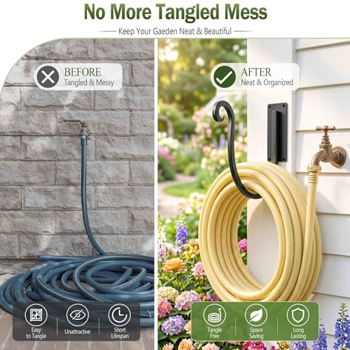 Garden Hose Holder Outside: Wall Mount Water Hose Holder - 8Inch Heavy Duty Garden Water Hose Hanger for Outside Hose Storage - color: A-1PC-8“