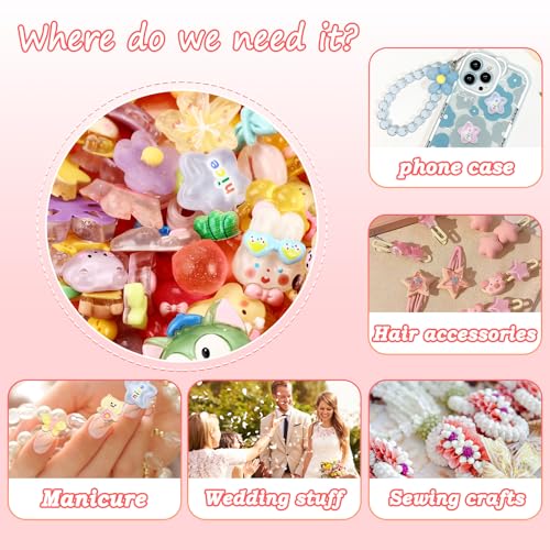 Tmtains Slime Charms Kawaii Resin Charms 3D Cute Nail Charm Mini Flatback Luminous Animal Charm Bulk Resin Jewelry Making Turtle Embellishments Supplies for Cell Phone Scrapbooking DIY Crafts - color: Dd Large Clear