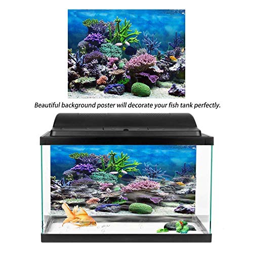 Aquarium Background Fish Decorations Pictures PVC Adhesive Poster Underwater Backdrop Decoration Paper Cling Decals Sticker(76 * 30cm)
