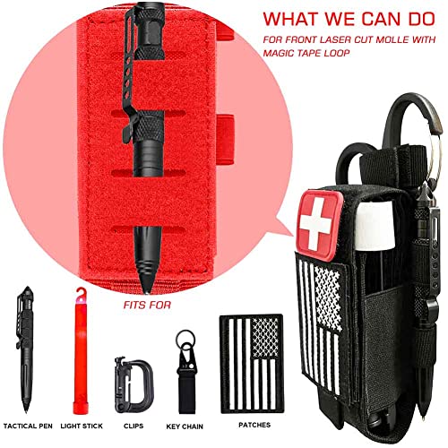Upgrade 1000D Laser Cut Molle Tourniquet Holder, Heavy Duty Tactical Molle Tourniquet Pouch Holder - color: SET-BLACK