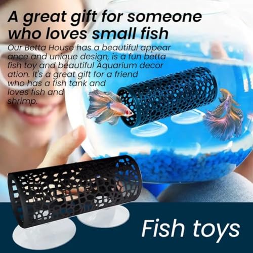 Betta Fish Tunnel Hollow Fish Hideout Cave Resting Tube Betta Hammock Tank Aquarium Decor for Small Shrimp Reptiles