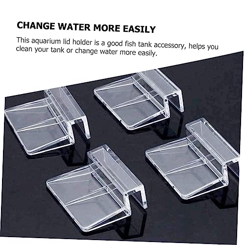 balacoo 8 Pcs Aquarium Cover Bracket - Fish Tank Accessories Fish Tank Lid Handle Aquarium Lid Clip 10mm Acrylic Clip Cover Plate Acrylic Transparent Glass Aquarium Lid Clip Handles