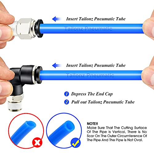 TAILONZ PNEUMATIC Elbow and Straight Combination 5/16 Inch Tube OD x 1/8 Inch NPT Thread Push to Connect Fittings PC-5/16-N1+PL-5/16-N1(Pack of 12) - size: 5/16"OD x 1/8"NPT