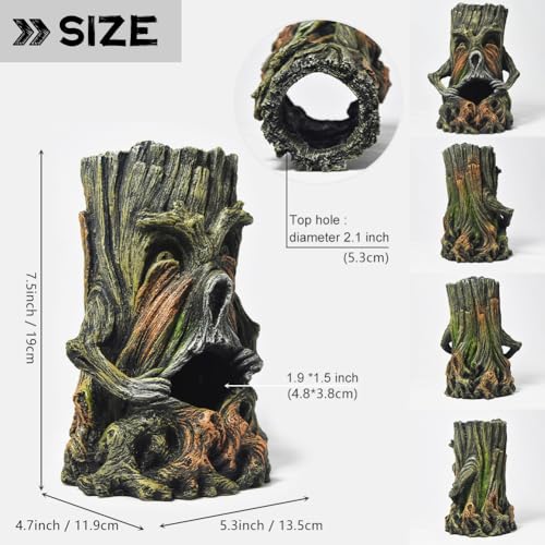 Fish Tank Decorations-Hollow Tree Trunk Aquarium Decorations Disney Aquarium Decorations for Betta Hideout Caves Large Aquarium Décor Thematic Ornaments