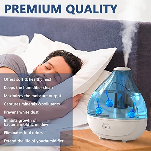 Humidifier Cleaner Ball, 10 Pack, Silver Ion Humidifier Tank Cleaner, Prevents Hard Water Build-up & Mold, Long-Lasting Water Purifier for All-Season Use, Fits Most Humidifiers, Fish Tanks & Vases - color: cleaning ball