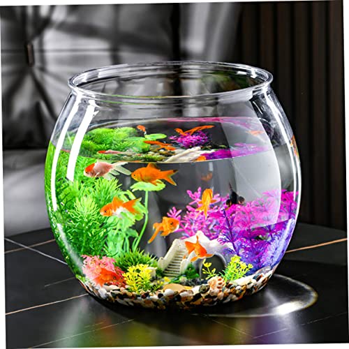 Plastic Round Goldfish Aquarium Fish Tank for Goldfish Fish Bowls Decorative Portable and Easy to Clean - size: 28x28cm