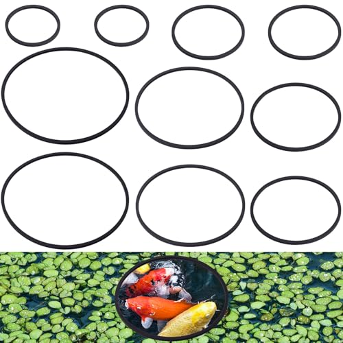 PAGOW 10pcs Fish Feeding Rings Set, Floating Aquarium Plant Corral, Round Fish Feeder Rings for Fish Tank, Floating Plant Ring, Fish Tank Aquarium Accessories for Betta (Black) - color: Black(round)