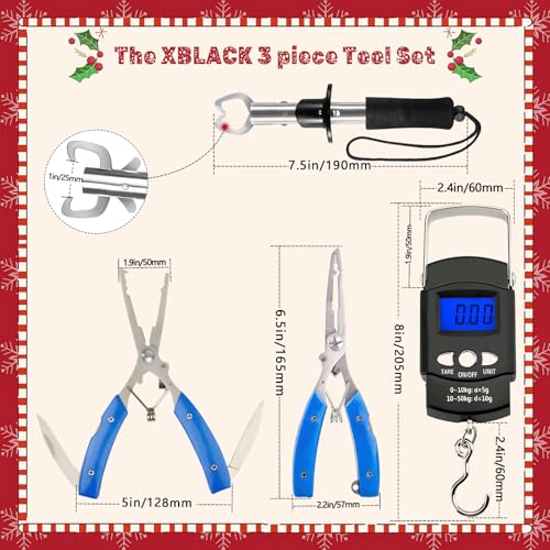 XBLACK Fishing Tool Kit Fishing Pliers Fish Gripper Fishing Scale Fish Grip Tools Set Saltwater Resistant Fishing Gear - color: Simple Set - A