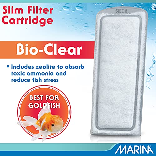 Marina Bio Clear Ceramic Replacement Cartridge for Slim Filters, 3 Pack – Optimal Filtration for a Healthy Aquarium,White