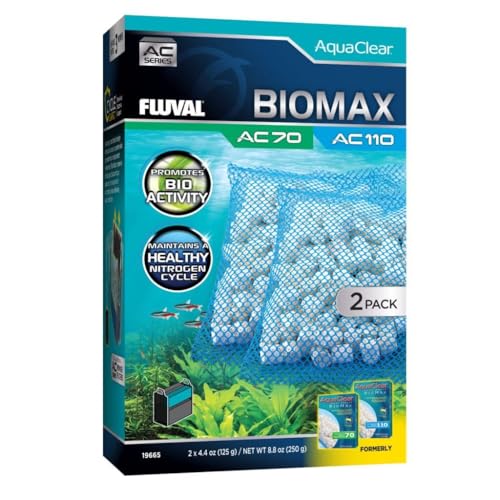 Fluval - BIOMAX for AC70/AC110 Power Filter, 8.8 oz / 250 g, 2-Pack – for Use in Freshwater & Saltwater Aquariums - size: AC70/AC110 (New) 1-Pack