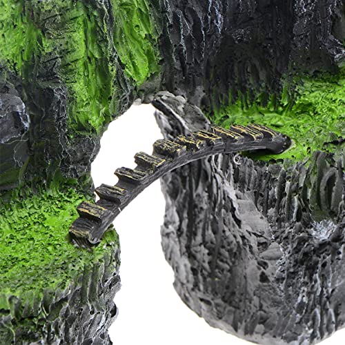 Saim Mountain View Aquarium Ornament Tree House Bridge Fish Tank Decoration