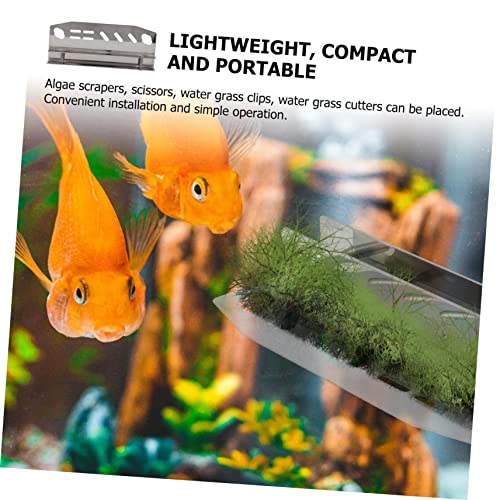 Yardwe 1Pc Aquarium Tool Holder for Fish Tank Cleaning Storage Rack for Scissors Tweezers and Scrapers Lightweight and Easy to Install