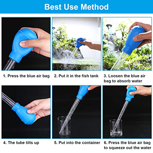 Manual Fish Tank Water Changer Aquarium Dropper, 30ml Aquarium Clean Pipette Dropper, Fish Tank Cleaning Waste Remover, Aquarium Gravel Cleaning Straw, Blue - color: Blue