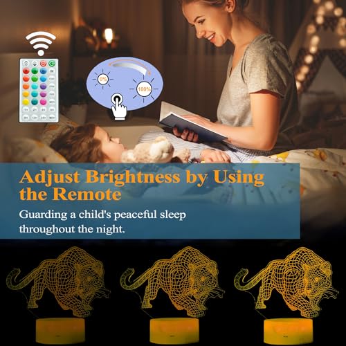 Panther Night Light, 3D Illusion Lamp, 16 Colors Changing, Timer, 4 Flash Modes, Dimmable, Kids Room Decoration, Xmas Panther Gifts - color: Panther