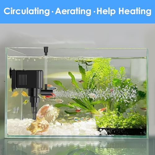 AquaMiracle Aquarium Powerhead Pump Circulating Water Pump 135 GPH for 10-40 Gallon Aquariums with Aerating Features - size: For 10-40 Gal Aquarium