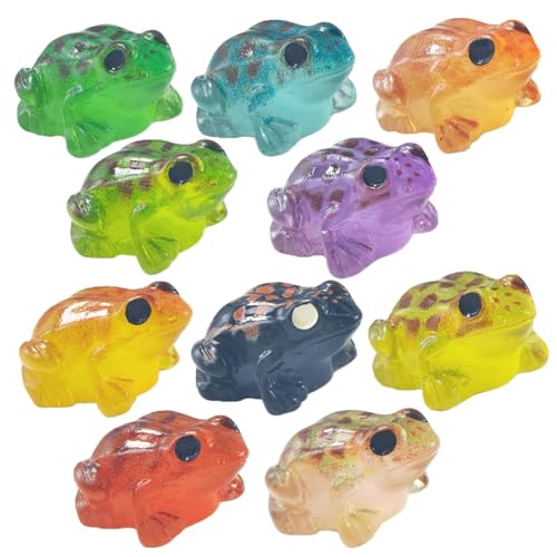 EMiEN 10Pcs Luminous Mini Frog for Decoration Fairy Garden Plant Décor,Cabinet,Aquarium Ornaments Party etc.