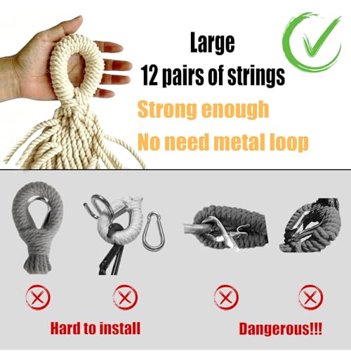 GOCAN Double Hammock 2 Person Extra Large 330X150cm Load Capacity 600Pound Canvas Cotton Hammock for Patio Porch Garden Backyard Lounging Outdoor and Indoor XXL(Black) - color: Black