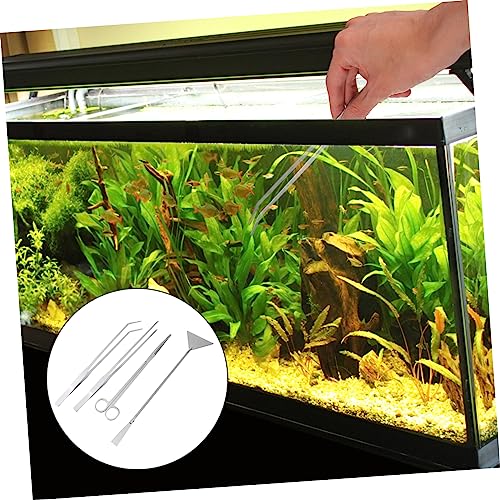 COLLBATH 1set Aquarium Aquascaping Tool Kit Water Plants Scissors Tweezers Spatula for Precision Plant Trimming and Maintenance Fish Tanks