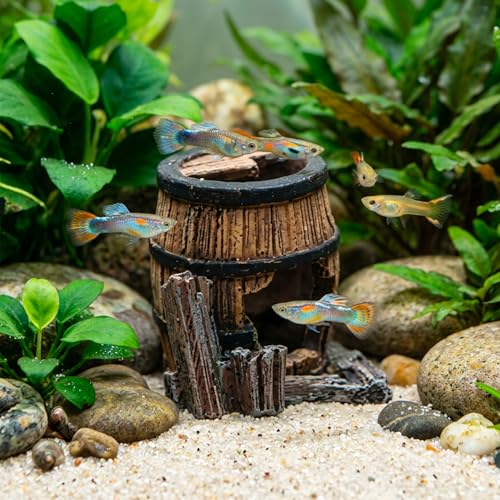 Wave Wood Barrel with Hole, Large