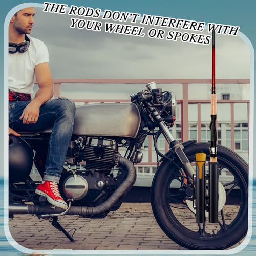 Seenelling Bicycle Fishing Rod Holder, 2 Tube Rod Rack, Black ABS Plastic, Surface Mount, Holds 2 Rods, 2.4 Inch Diameter, 12 Inch Height
