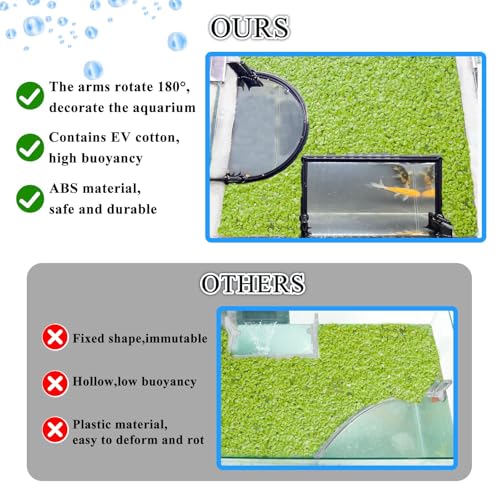 Pryitier Aquarium Floating Plant Barrier, Floating Plant Corral Self Adjusts to Water Level Fish Tank Fence Keeps the Floaters Away from the Filter