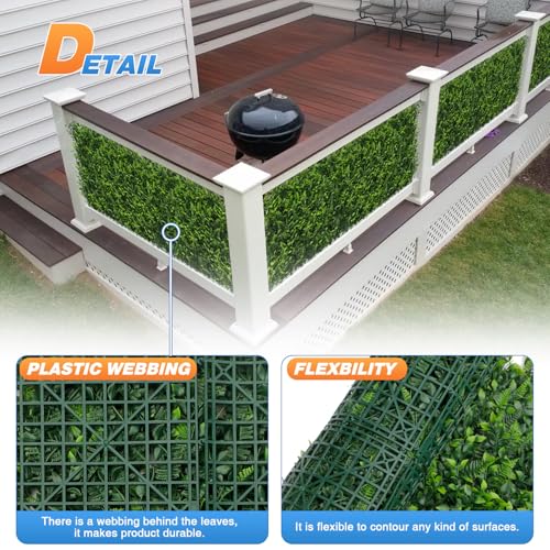TANG 20"x20"-1PC Artificial Greenery Boxwood Panels Grass Wall Panel, Faux Privacy Fence Ivy Screens Backdrop Fake Hedge for Indoor Outdoor Wedding Décor, Style-9 - color: 20"x20" Panel-9, size: 20"x20"