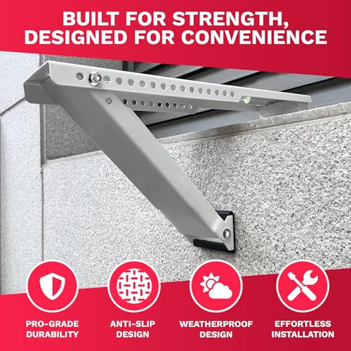 DuctlessAire DA-160 Wall Mount Support Bracket - Heavy Duty Air Conditioner Support Brackets - Air Conditioner Window Unit, Mini Split, HVAC Brackets - Outdoor Wall Mounted Window AC Bracket (160 lbs) - size: 160 lbs