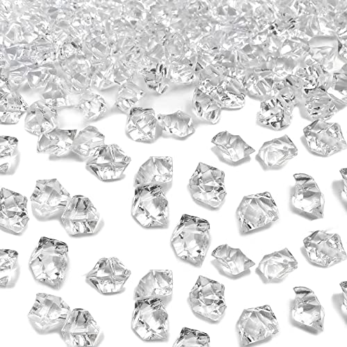 Fake Ice Cubes, 1000 Pcs Acrylic Ice Rocks for Centerpieces, 11 * 14 mm Artificial Ice Table Scatter, Fake Crushed Ice Acrylic Vase Fillers Christmas Decorations - color: 11*14mm-1000pcs