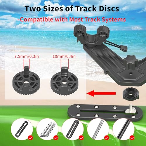 Huntury DoubleHeader Kayak Track Paddle Holder, Save Kayak Track Space, Kayak Paddle Clip, Kayak Track Mount Accessories, Kayak Oar/Fishing Net Holder for Fishing, Pack of 2 - color: Black