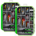 Ghosthorn Fishing Tackle Box, Waterproof 3600 and 3700 Tackle Trays, Plastic Tackle Box Organizer with Removable Dividers, Storage Lure Box and Terminal Tackle Storage - style: 3700*2