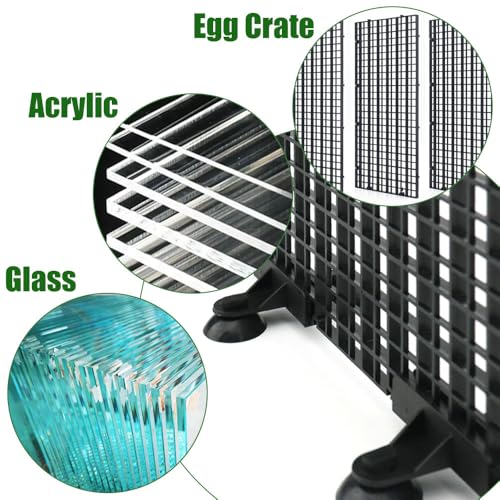 LINLAN Aquarium 10 Pieces Divider Suction Cup Clips, Glass Fixing Clips, Plastic Mesh Board Isolation Holders for Fish Tank (White-Translucent) - color: White-Translucent