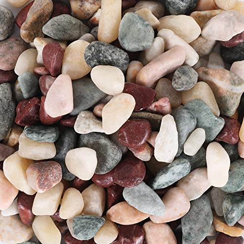 11lbs Natural River Rocks, Polished Pebbles for Plants Garden, 0.3-0.8 inch Decorative Countryside Stones, Ideal for Fish Tank, Vases, Home Decor and Garden Landscaping,Countryside - size: 11 Pounds, style: Countryside