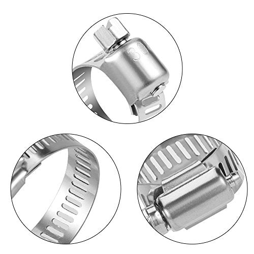 LOKMAN 20 Pack Stainless Steel Hose Clamp Adjustable 1/2'' - 3/4'' (13-19mm) Worm Gear Hose Clamp, Metal Fuel Line Pipe Clamp for Plumbing, Automotive And Mechanical Application - size: 13-19mm