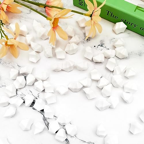 White Vase Fillers for Home Decor, Fake Crushed Ice Cubes, Vase Fillers, 150 pcs Reusable Fake ice Cubes for Photography Accessories Props Decoration for Wedding - color: White-16*22mm-150pcs