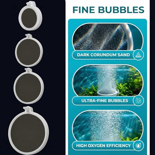 Aquarium Bubbler Air Stone – 4 Inch Fish Tank Nano Quiet Dissolved Oxygen Diffuser Make Super Tiny Bubbles for 35-100 Gallon Aquarium Fish Tank Hydroponics - size: 10cm, for 35-100 Gal