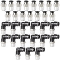 TAILONZ PNEUMATIC Elbow and Straight Combination 3/8 Inch Tube OD x 1/4 Inch NPT Thread Push to Connect Fittings PC-3/8-N2+PL-3/8-N2(Pack of 30) - size: 3/8"OD x 1/4"NPT