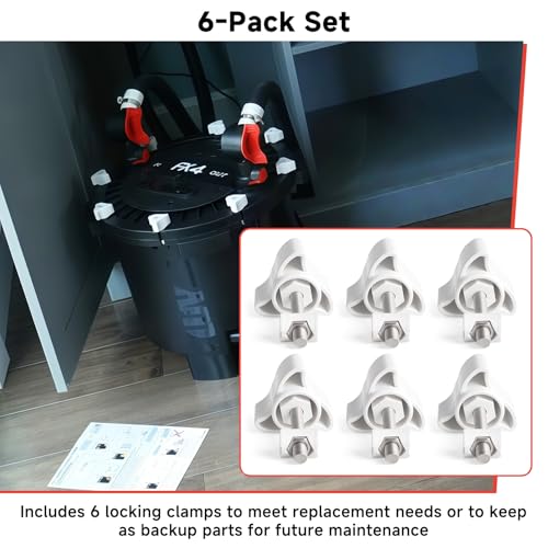 A20215 Replacement Lid Fastener Kit Compatible with Fluval FX6 FX5 FX4 FX2 Canister Filters, for Aquarium Filter Lid Lock Clips Accessories, Filter Parts with 6 Fasteners & 12 Barrel Nuts, 6 Pack